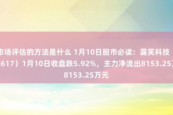 市场评估的方法是什么 1月10日股市必读：露笑科技（002617）1月10日收盘跌5.92%，主力净流出8153.25万元