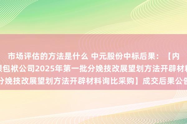 市场评估的方法是什么 中元股份中标后果：【内蒙古电力（集团）有限包袱公司2025年第一批分娩技改展望划方法开辟材料询比采购】成交后果公告