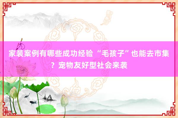 家装案例有哪些成功经验 “毛孩子”也能去市集？宠物友好型社会来袭