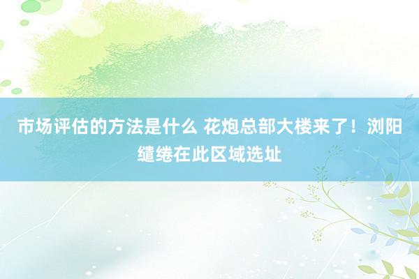 市场评估的方法是什么 花炮总部大楼来了！浏阳缱绻在此区域选址