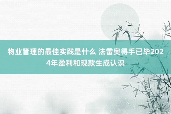 物业管理的最佳实践是什么 法雷奥得手已毕2024年盈利和现款生成认识